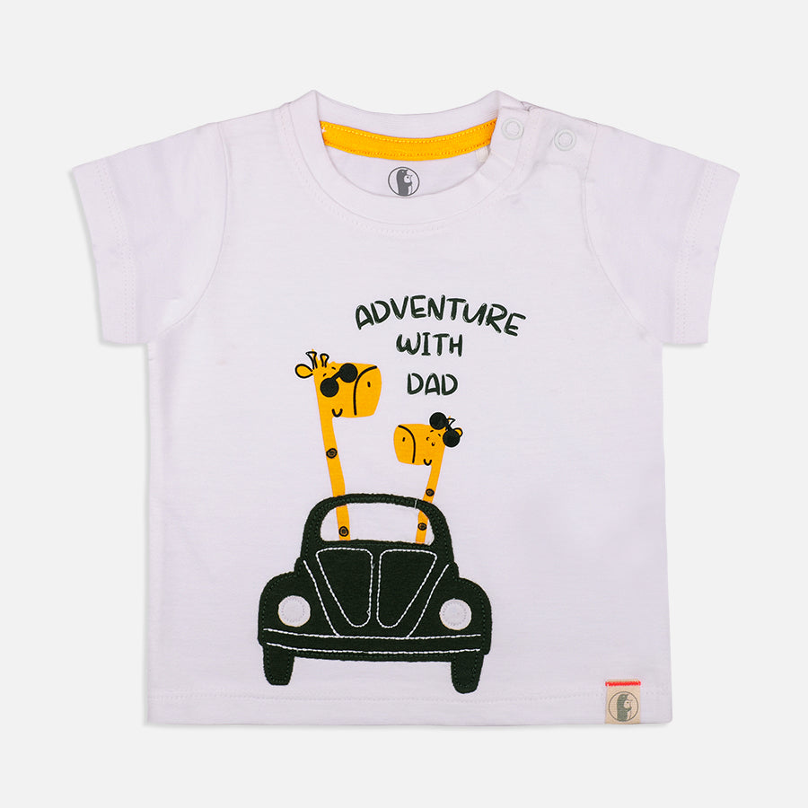 Baby-593 Boys Lion and Giraffe 2 pack Tees  - Organic cotton