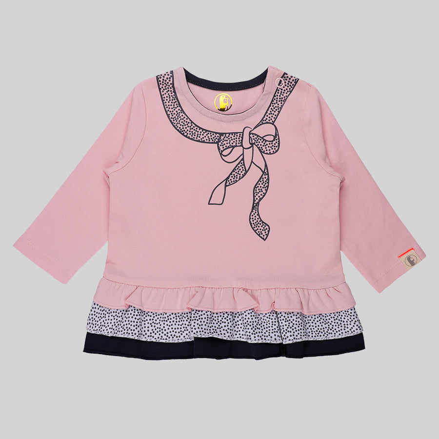 Baby-609 Super Trendy Girls Bow set (Pink) - Organic cotton