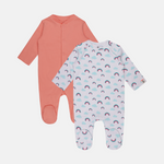 BABY-731 2 Pack Unisex Sleepsuits  - Organic Cotton