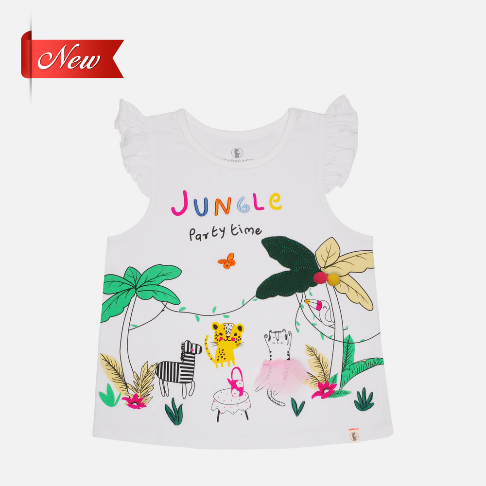Baby-797 Girls Jungle Party Top - Organic Cotton