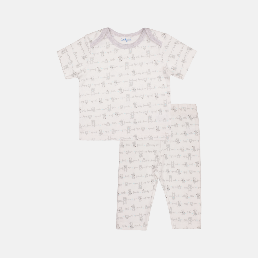 Baby Pyjama Set - White/Melange