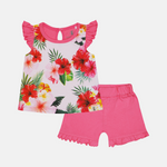 Baby Girl Tropical Flower Set - Organic Cotton