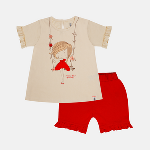 Baby Girls Frill Top And Shorts Set
