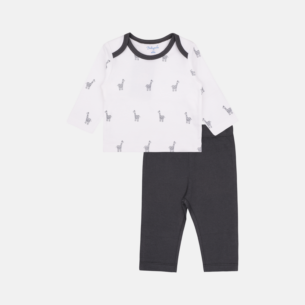 Baby Pyjama Set - White/Black