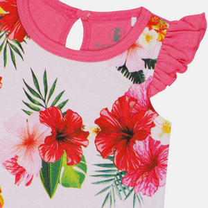 Baby-795 Girl Tropical Flower Set - Organic Cotton