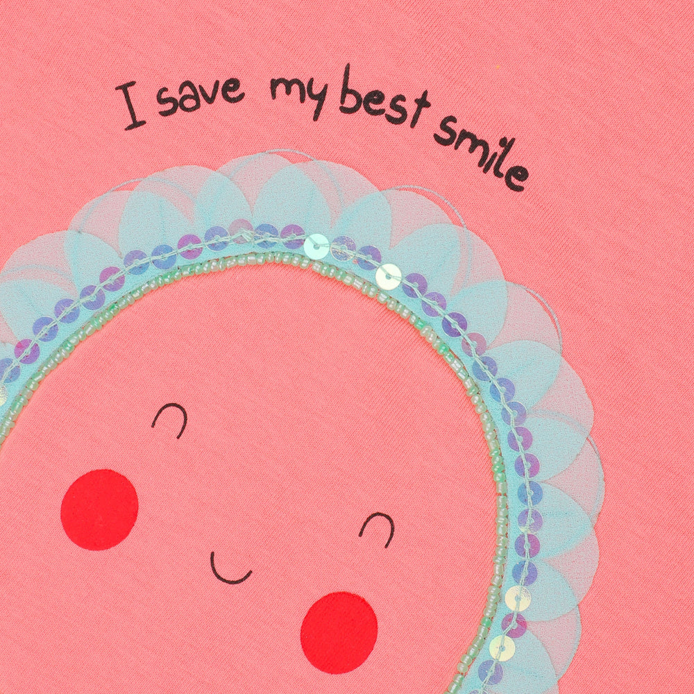 Baby-798 Girls Pretty Smile Top - Organic Cotton