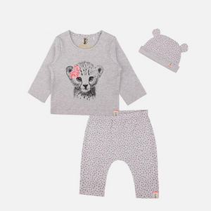 Baby Girl 3 Piece pretty girl Leopard Set - Organic cotton