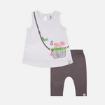 Baby-589 Girl Dress And Legging Set - Organic Cotton