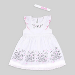 Baby girls Mesh Party dress and head band set - Organic Cotton