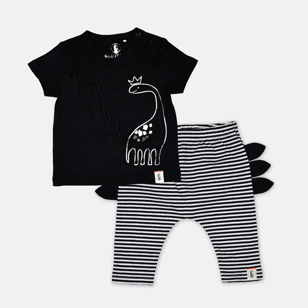 Roarsome Baby Boy Dino Set (Black) - Organic cotton