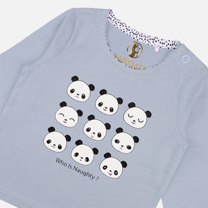 BABY- 678 Unisex 3 piece Emoticon Pandas set - Organic cotton